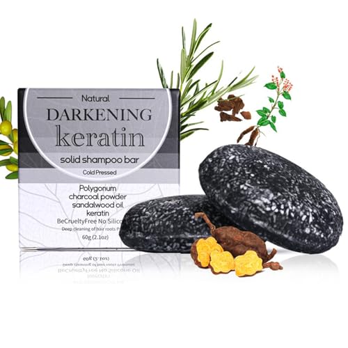 Barra de Champú de Agua de Arroz, Natural Champú Sólido Anticaida para Pelo Graso y Dañado Fortalece y Estimula el Crecimiento del Cabello Reparación (Carbón Vegetal)