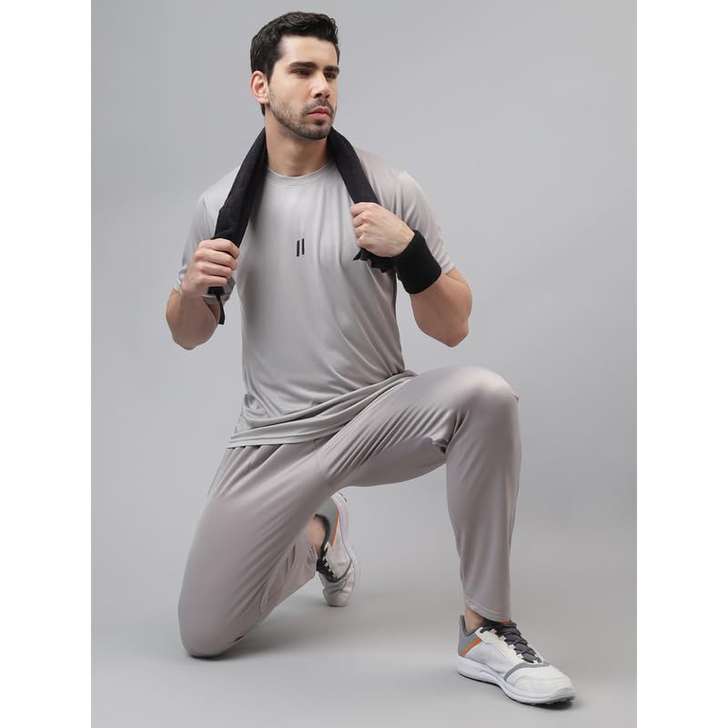 Image of ATICX Slim Fit Polyester Sports T-Shirt for Men - Round Neck Quick Dry Fit Half Sleeve Breathable Stylish Gym & Workout Tee - Lightweight Running Cycling Football Swimming Training Sportswear Top