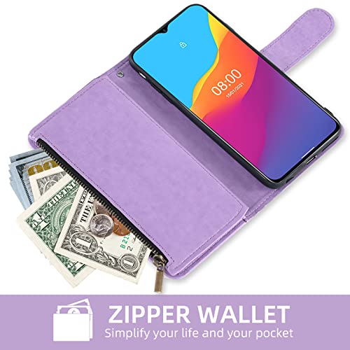 Housse Galaxy Note 10 violette avec porte-carte pour femme active