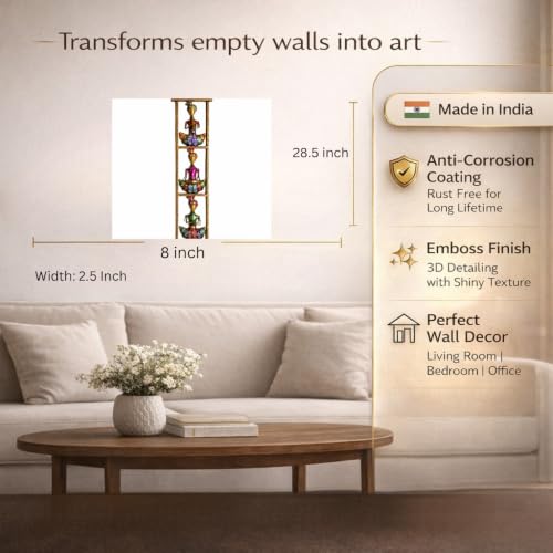 Image of Bharat Art Neno Sardar Frame Wall Art | Decorative Metal Wall Hanging for Living Room Bedroom Hallway Office | Artistic Home Decor Accent | Handmade Wall Decoration | 8 x 2.5 x 28.5 Inch | W202 (B)