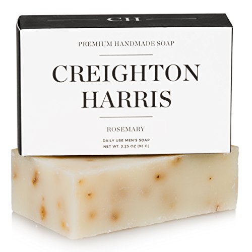 Bar Soap by Creighton Harris - Clean, Moisturizing and Refreshing Body and Face Wash for Men - 100% All Natural Organic Ingredients with Mild Rosemary Scent Rosemary Men’s Bar Soap | Refreshing & Mois