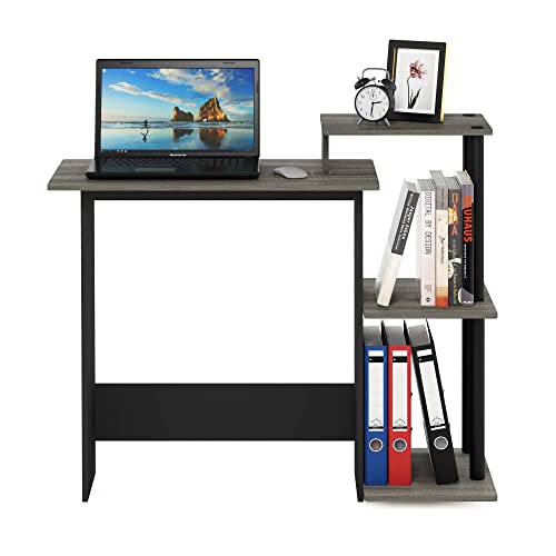Furinno Efficient Home Laptop Notebook Computer Desk With Square Shelves, French Oak/Black #TOP3