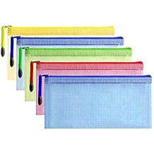 5PCS A6 Small Zipper Envelope Document Storage Pouch Bag,Zipper Mesh Pouch, Waterproof Zipper File Bags,Multipurpose Travel Bags for Office Supplies
