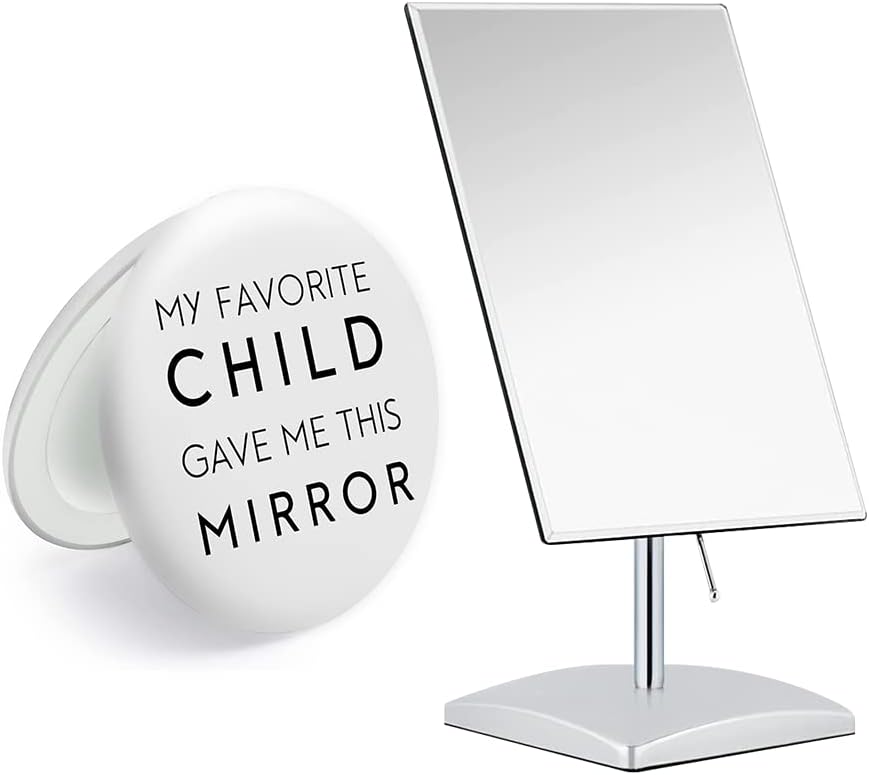 Mirrorvana Large Frameless Tabletop Face Mirror with Stand