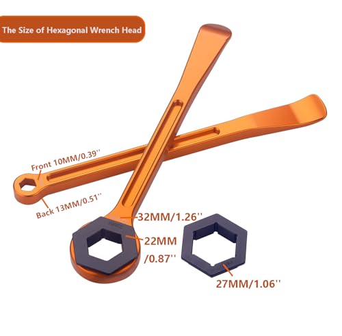 Image of Motorcycle Tire Changing Spoons Lever Iron Tool Wrench Set Tire Repair Tool | Combo Axle Tire Wrench Kit 10MM /0.39'' 13MM /0.51'' 22MM /0.87'' 27MM /1.06'' 32MM /1.26'' For MX Motocross Pit Bikes