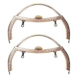 Bitray Kiss Clasp Lock Vintage Light Gold Metal Frame Purse Clasp Purse Handles for DIY Craft and Purse Making -2pcs