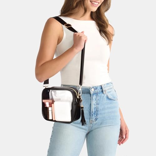 Image of Clear Crossbody Bag Stadium Approved Clear Purse - Transparent Messenger Bag with Front Pocket