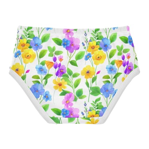 Girls Underwear Toddlers 2t Cotton Cute Panties Girl Fancy Briefs Underpants Wildflowers Green Leaves Floral2