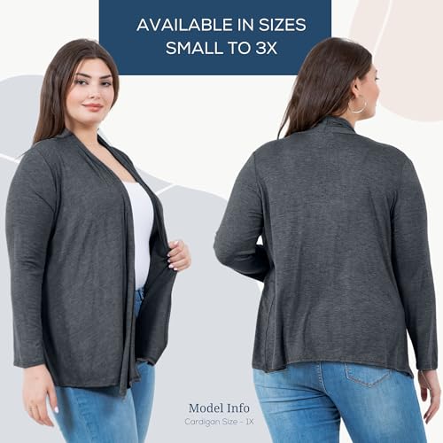 Image of Azules Long Sleeve Womens Cardigan, Thin Flowy Rayon Sweater Lightweight Cardigan for Casual or Dressy Outfits