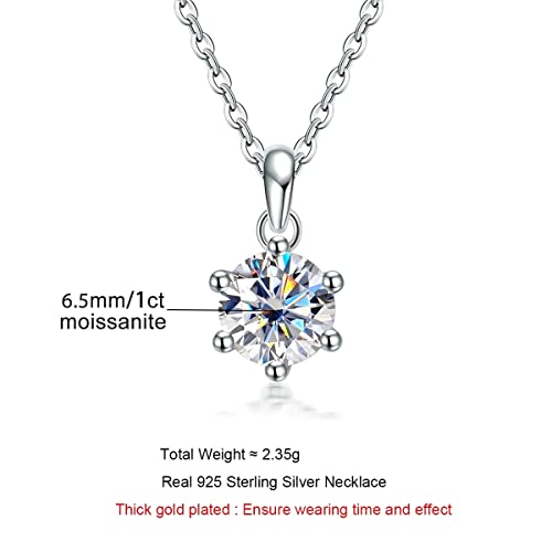 Collier moissanite 1ct anti-ternissement en argent 925 pour peau sensible - 3