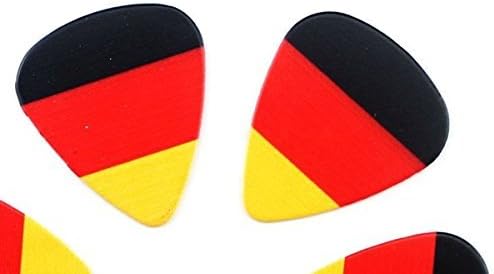 German Flag Type Celluloid Plectrums Concert Band Bass 0.71mm Guitar Picks, 50 Pcs