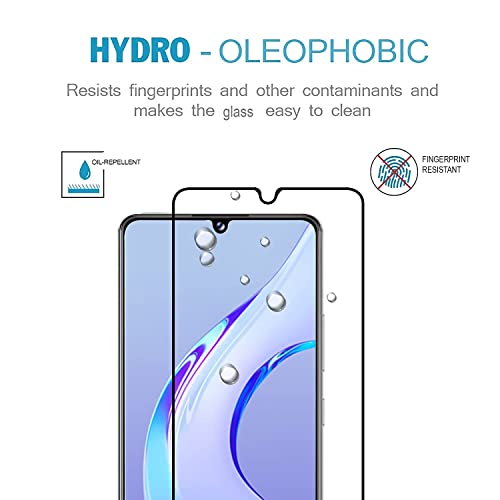Image of SENBUN Tempered Glass Screen Protector Compatible for Samsung Galaxy M32 4G, F22 with Edge-to-Edge Protector and Easy Installation Kit, Pack of 1, Black