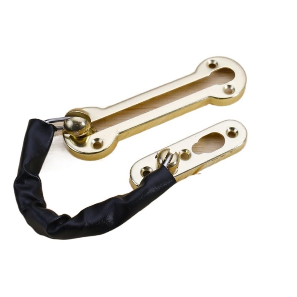 Lkfjnhepf Gold Door Chain Thicken Anti-Theft Chain Stainless Steel Door Bolt Buckle Home Safety Lock Hotel Security Guard(Gold)
