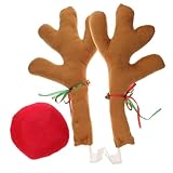SOLUSTRE Décoration De Noël Voiture Renne Nez Kit Antidérapant Résistant Aux Intempéries pour Accessoires Automobiles Festifs