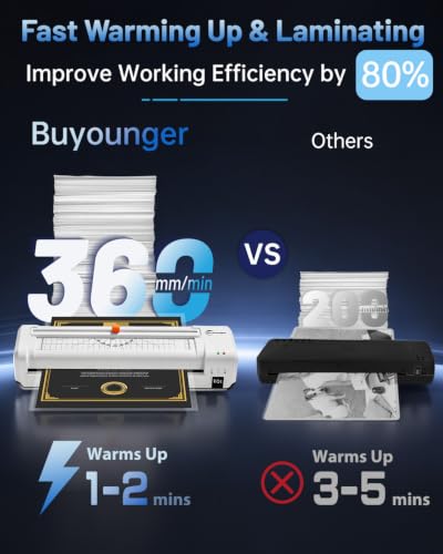 Image of Buyounger 13 Inch /A3 Thermal Laminator Machine Set, 11x17 in with 30 Sheets