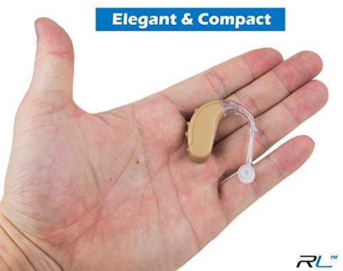R&L Hearing Amplifiers 18A, Digital Sound Amplifer Device PSAP, Aid for Adults and Seniors, 10 Days of Battery Life (Beige) - Thumbnail 2