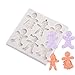Molde de silicona para repostería, diseño de hombre de jengibre, para fondant, decoración de tartas, herramientas de decoración de magdalenas, muñeco de nieve, cocina