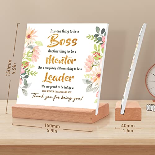 Boss Gifts for Women, Best Thank You Gifts for Your Female Boss - Unique Office Desk Card with Warm Words, Funny Boss Lady Gifts for Birthday, Going Away or Christmas - Boss Day Gifts