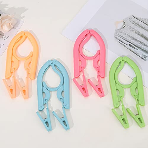 8 Stück Faltbare Kleiderbügel | Reisebügel Mit Klammern Rot & Blau