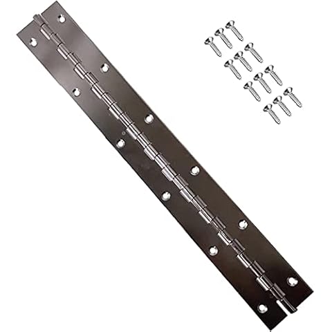XIALUO Marine Grade Stainless Steel 14" X 2" High Polished Surface Boat Piano Hinge Continuous Hinge Door Hinge with Screw Deck & Cabin Hardware Cover