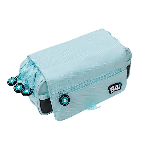 Grafoplás | Estuche Escolar Tres Compartimentos con Solapa | Azul Claro | Bits&Bobs | Colores Soft | 23x10x10cm | Incluye Horario y Zona Identificación | Perfecto para Organizar tu Material Escolar