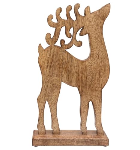 Image of Boston International Christmas Statue Tabletop Figurine Winter Holiday Decorations for Home, Small, Whimsical Deer