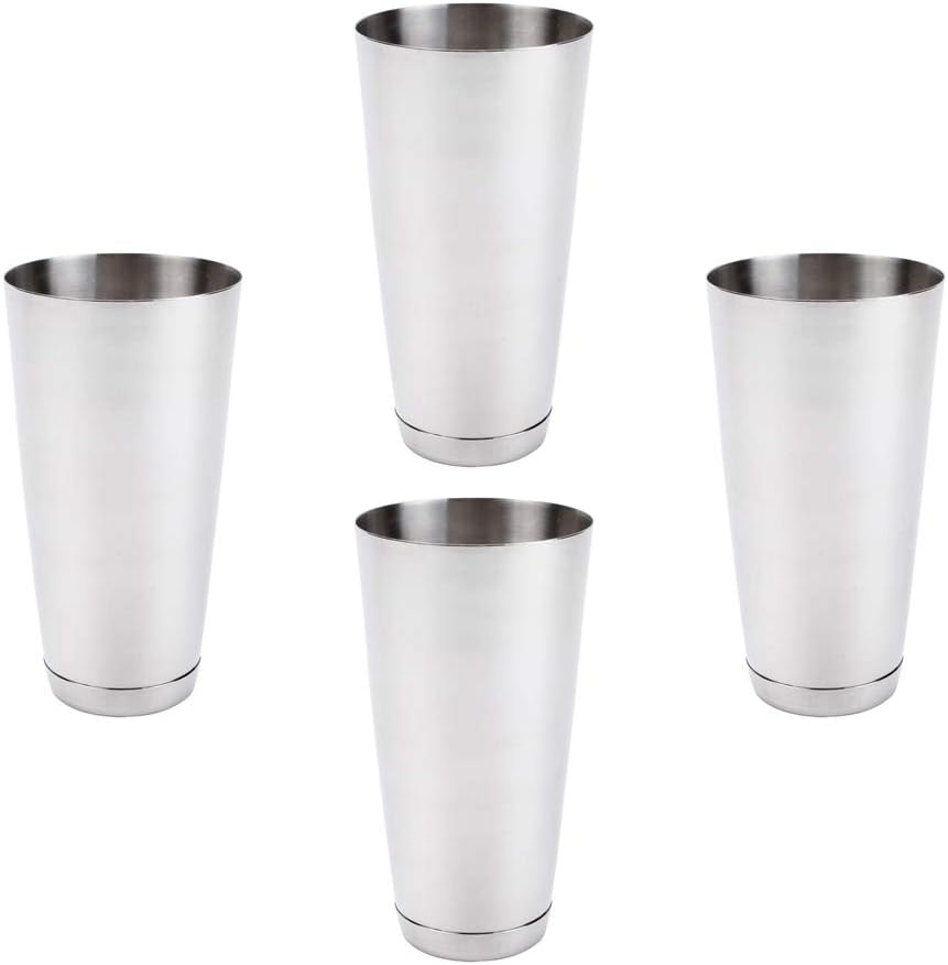 (4 Pack) 30Ounce Cocktail Mixing Shaker Tin Silver