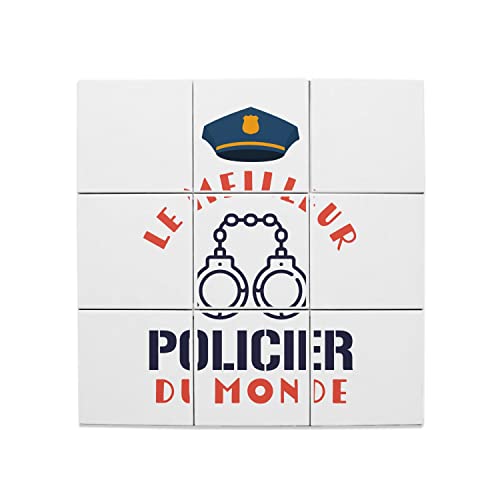 Carreaux Céramique Décoratif Gendarmerie Police - Lot de 9 Tuiles de Choix 45,6 x 45,6 cm