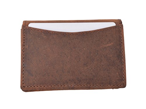 Soft Vintage Genuine Leather RFID Business Card ID Holder with Expandable Pocket4