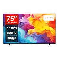 TCL 75V6B TV 75”, 4K HDR, Ultra HD, Google TV con design senza bordi, Dolby Audio, compatibile con...