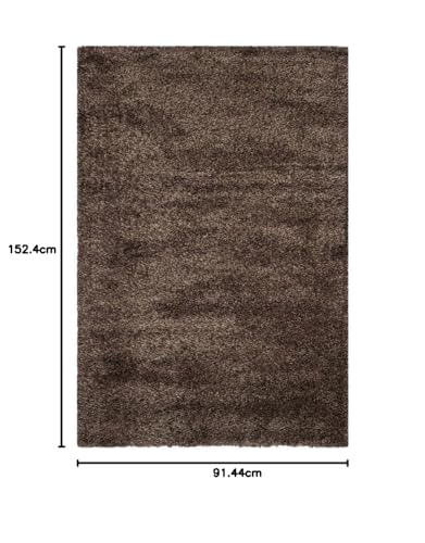 Image of Imra Carpet for Bedroom Handwoven Fluffy Shag Collection with 2 inch Thickness 3 X 5 Feet (90X150 cm) Color Mushroom