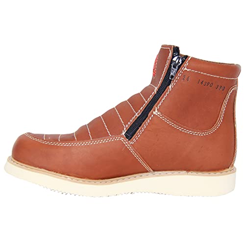 The Western Shops Men's Double Zipper Moc Leather Work Boot3