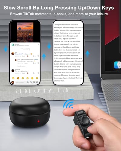 Image of [New Upgrade, Easy to Use] TikTok Scrolling Ring Remote Control, Camera Shutter Remote, Wireless Bluetooth Scrolling Ring for iPhone, iPad, iOS, Android - Black