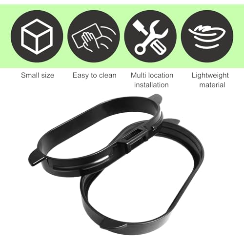 Image of 2 PCS Car Trash Bag Frame, 6.61 inch x 3.38 inch x 0.82 inch ABS Hanging Self-Adhesive Trash Bag Basket, Keep Your Car Clean Multi-Function Accessory, Universal for Most Cars (Black)