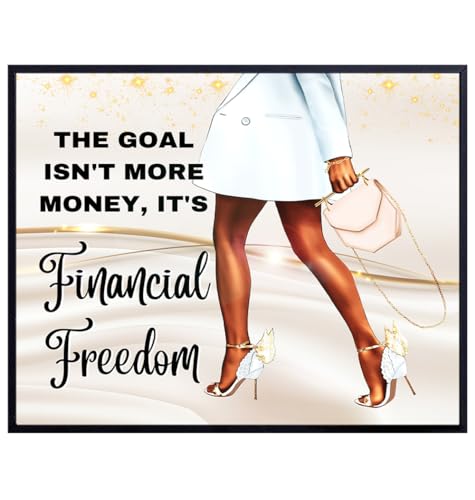 Success Wall Art for Black women - Inspirational Wall Decor for Women - Motivational Art for African Americans - Glam Picture for Black Girl - positive Quotes Home Office Decor for Entrepreneurs