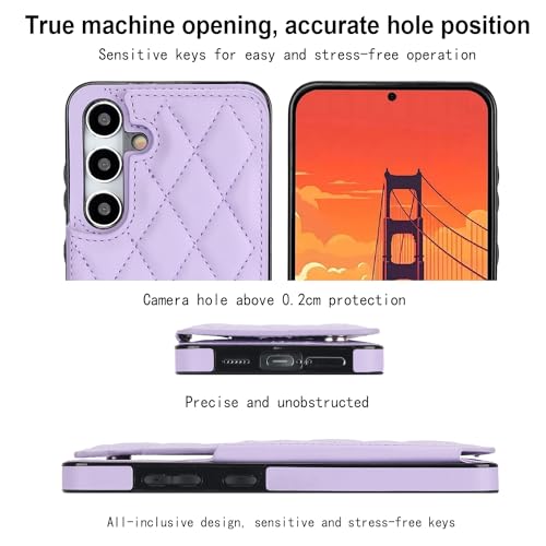 Asuwish Phone Case for Samsung Galaxy S24 Plus S24+ 5G Wallet Cover with Tempered Glass Screen Protector and Leather RFID Card Holder Stand Cell Accessories S24plus 24S + S 24 24+ Women Men Purple - image 7