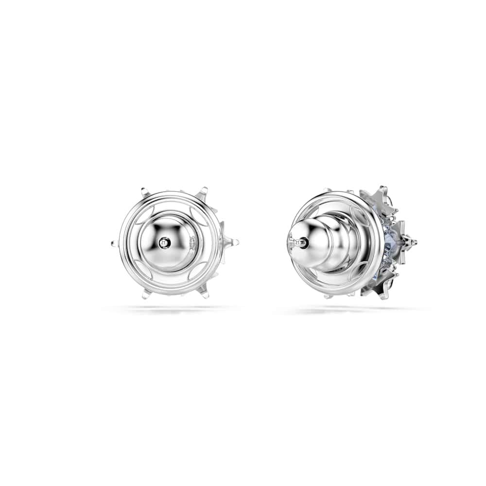 Swarovski Magic Orecchini a Lobo, Gioielli Versatili con Zirconia Grigio-Blu Swarovski, Forma a Fiocco di Neve, Placcatura in Tonalità Rodio, 1 x 1 cm, peso (singolo orecchino) 1,4 g