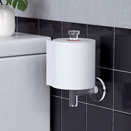 Egchi Acrylic Toilet Paper Holder, Clear Toilet Paper Stand, Bathroom Towel Holder, Toilet Paper Tissue Roll Holder Wall Mount, Toilet Paper Dispenser #TOP6