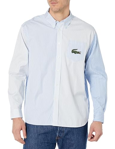 Lacoste Men's Unisex Large Crocodile Striped Cotton Shirt