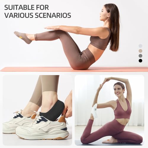 Image of Women's Ankle Cotton Socks Low Cut Athletic Running Soft Thin No Show White Socks 10 Pairs(10,Black+White+Beige+Gray)