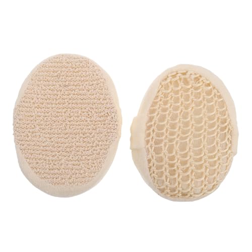 WRITWAA 2 Piezas Esponjas Exfoliantes de Sisal para Ducha Depurador Corporal Ovalado Natural Con Diseño de Punto para Mayor Fricción para Hombres y Mujeres Limpieza Suave y Efectiva