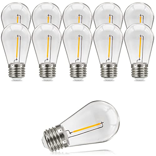 Suncan S14 E27 Edison LED Light Bulb, Vintage Filament Filament Bulb, Clear Plastic, Warm White, 360° Beam Angle