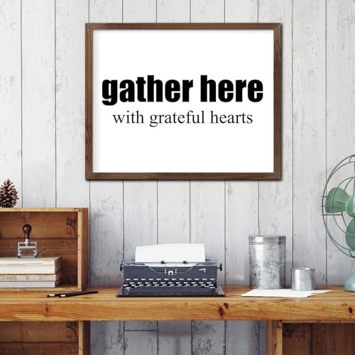 Gather Here tableau bois rustique pour célébrer l'esprit de famille