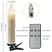 Gedengni Flameless LED Taper Candles with Clips, 4” Battery Operated Window Candles with Remote Timer Mini LED Chandelier Candlesticks for Home Decor Wedding Church Party & Tree Lighting,6 Pack,Beige