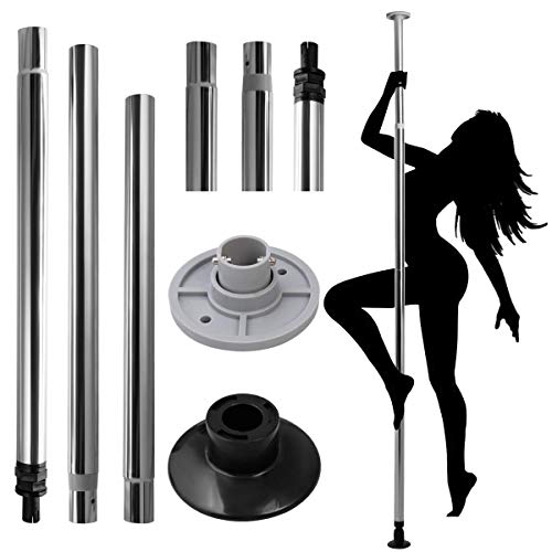 COSTWAY Pole Dance 50mm Barra de Baile Profesional Acero Inoxidable Altura Ajustable Danza Ejercicio Fitness
