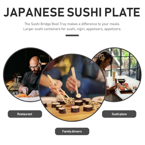Plato puente de sushi madera 37x18.5 cm miniatura 7