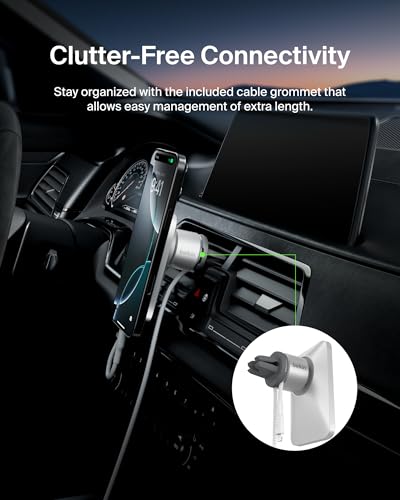 Image of Belkin MagSafe Vent Mount Pro - MagSafe Compatible Phone Mount for Car - Wireless Magnetic Phone Holder Mount for iPhone 17, iPhone 16, 15, Pixel 10, & More - Car Accessories (Certified Refurbished)