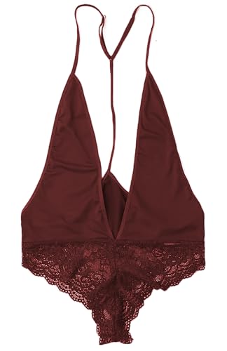 Image of Xs and Os Women Lingerie Polycotton Deep V Neck Lace Nightwear