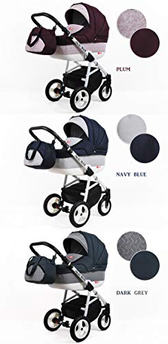Kinderwagen Alu Way, 3 in 1 - Set Wanne Buggy Babyschale Autositz (Indygo)