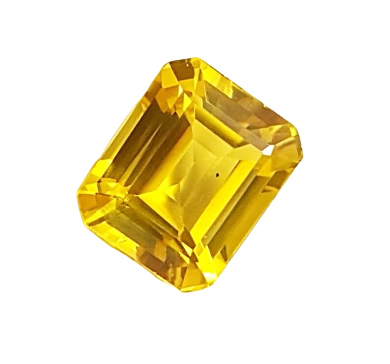 Citrine naturelle émeraude de 12 x 10,3 mm pour sublimer votre bague de fiançailles DIY